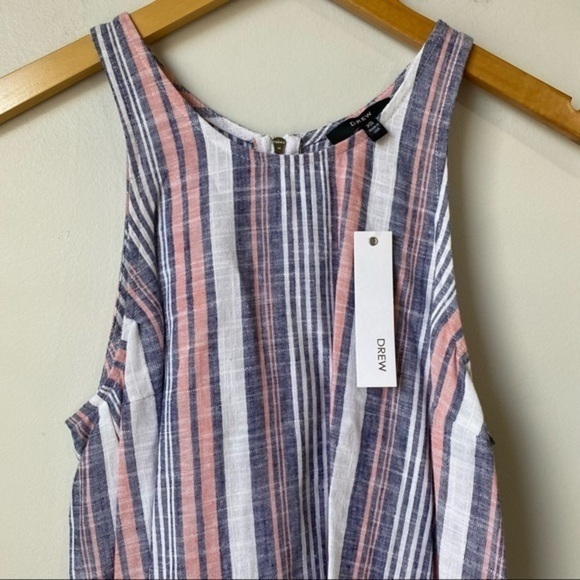 Drew Teagan Blouse Denim Linen Blend Top - Picture 3 of 12